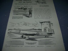 1949 SUPERMARINE ATTACKER "ROYAL NAVY'S NEW JET" 1-PAGE SALES AD..(334Y)