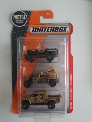 matchbox 2016 3pack JEEP WILLYS, SAHARA SWEEPER, INTERNATIONAL MXT-MVA
