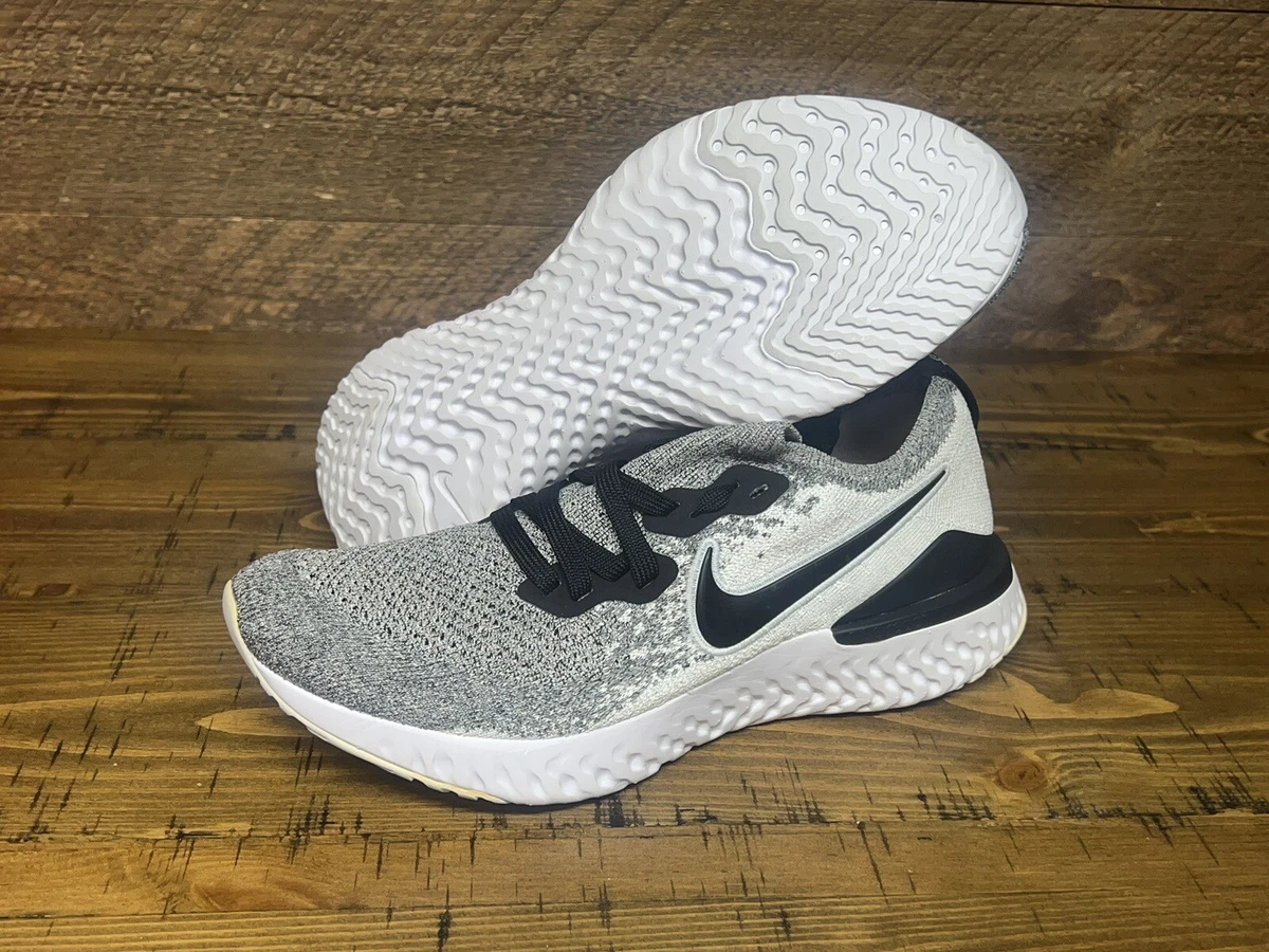 Nike Epic React Flyknit 2 White Black Oreo Running Shoes BQ8928 101 Men Size 8