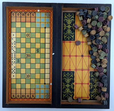 Antique Board Games of Go Bang Tivoli and Fox & Geese As Is Incomplete