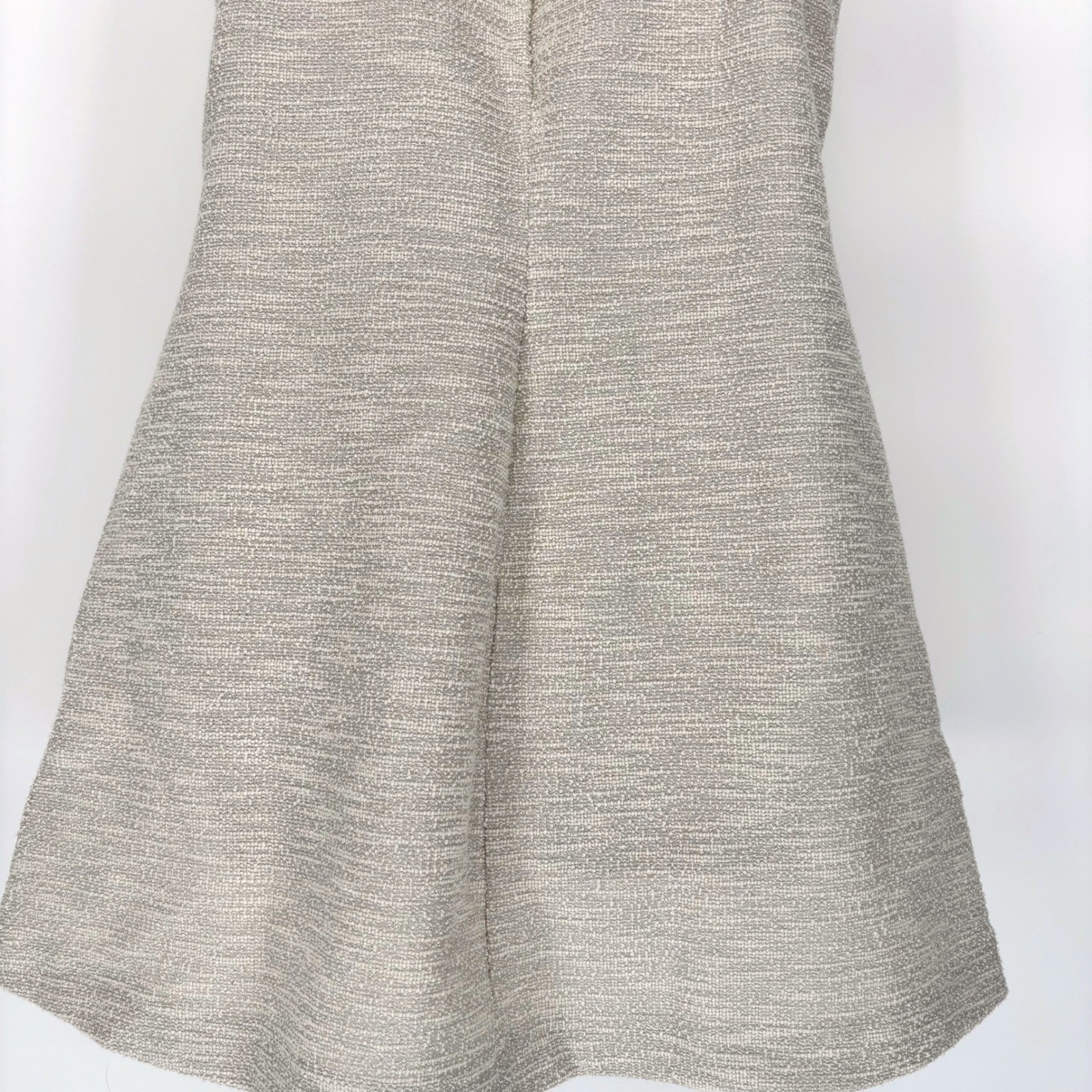 NWT H&M Cream Gold Metallic Mini Dress Square Neck Pearl Accents Pullover Sz M thumbnail 6
