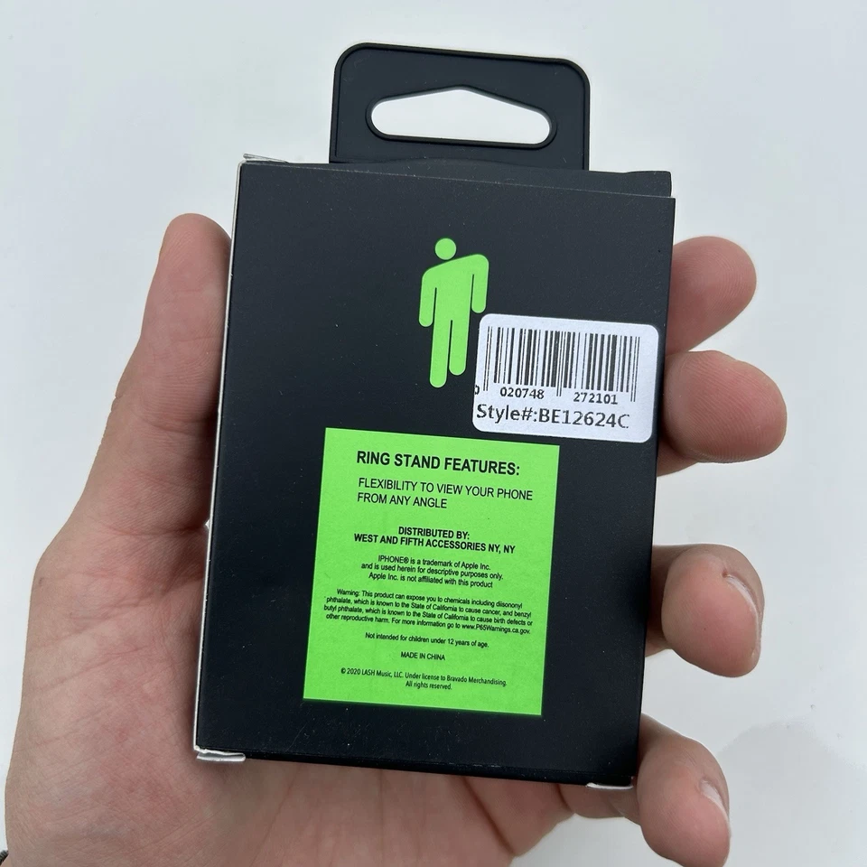 Billie Eilish Finger Ring Stand Holder Cell Phone New In Box Stocking Stuffer - Image 2 of 2