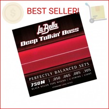 La Bella 750N Deep Talkin' Black Nylon Tape Wound, Light Bass Guitar String 50-1