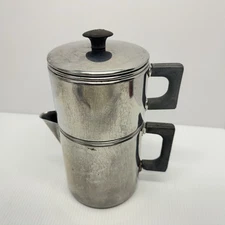 Vintage Vollrath Lo-Heet Stainless Steel Percolator MCM Stovetop Coffee Maker 