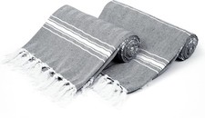 Turkish Beach Towel -Large Beach Towels Oversized 2 Pack - Soft Durable Compa