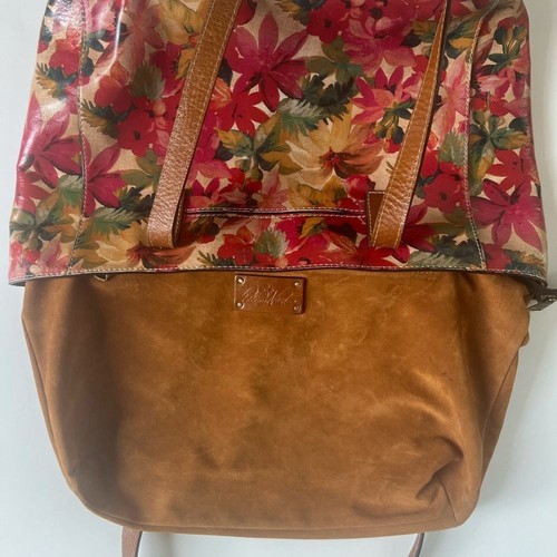 Patricia Nash Varsi Spring Multicolor Floral Leather Shoulder Bag Tote Red Green - Bild 11 von 16