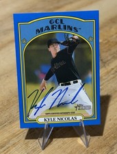 Kyle Nicolas /99 BLUE PROSPECT AUTO 2021 Topps Heritage Minor League Autograph 