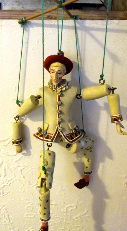 Vintage Ornament Celestial Pierrot Jester Marionette Hanging Decoration Puppet