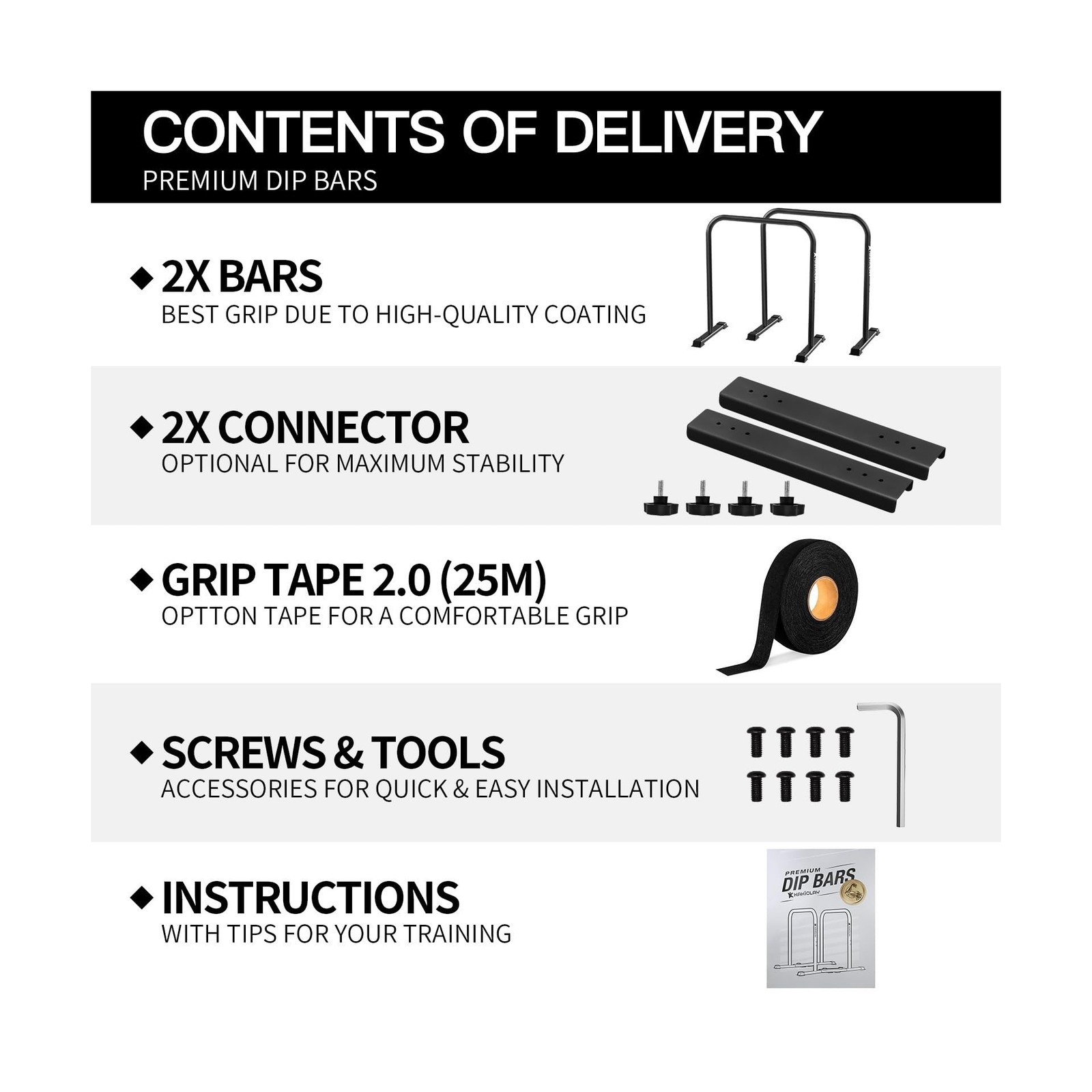 2025 Upgrade World's Best Strongest Premium Dip Bars With Adjustable Ultra-St...
