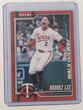 2026 Topps Series One Celebration Brooks Lee Walk This Way SSP RED 3/5 #85 Twins