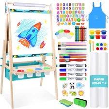 Art Easel for Kids,Double Sided Wooden with 98+ Accessories Kids Easel Drawing B