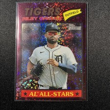 2026 Topps Heritage - Riley Greene #152 Chrome Burgundy Sparkle Refractor