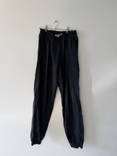Vintage Nike Track Pants Black Nylon Windbreaker Joggers Mens S Zip Ankle Y2K