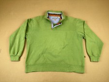 Orvis Pullover Men's Sweater Size XL Green 1/4 Zip Mock Neck Long Sleeves