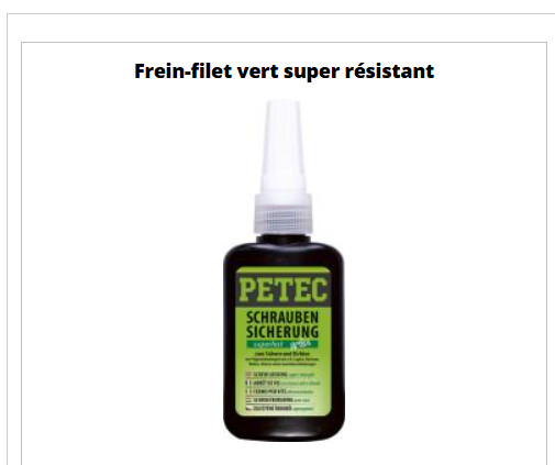 Frein-filet vert contre les fuites et vibrations sur filetage métallique usiné M12