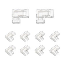 20 Pcs L-Shape LED Strip Connector 2 Pin 5mm Strip to Wire LED Connectors