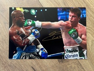 Hand Signed Boxing Canelo Alvarez & Floyd Mayweather Photo