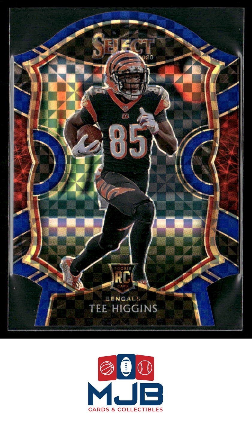 2020 Panini Select Tee Higgins Blue Prizm Die Cut Rookie #60 Cincinnati Bengals