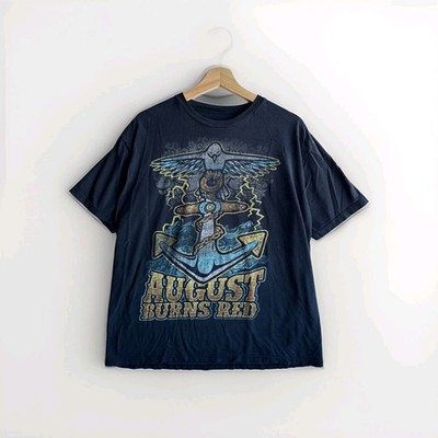 August Burns Red Dove Anchor Short Sleeve T-shirt Cotton Black Men s Large