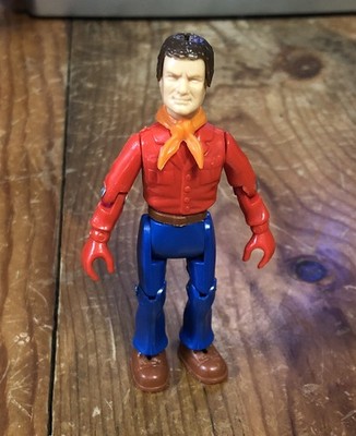 Vintage 1977 Biewan Barter Toy Metal Rivet Joints Cowboy Figure No Hat Loose