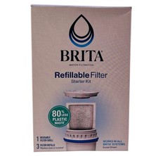Brita Refillable Water Filter Starter Kit Reusable Shell Refills SHIPS FREE