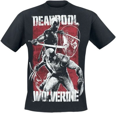 Deadpool T-Shirt Herren Deadpool And Wolverine schwarz