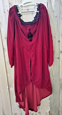 Costume Goth Dress Handmade Gown Lace Medieval Renaissance Velvet Red 1X 2XL