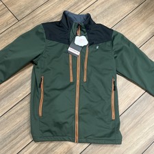 Little Donkey Andy softshell hooded jacket 2 chest zipper pockets Green size S