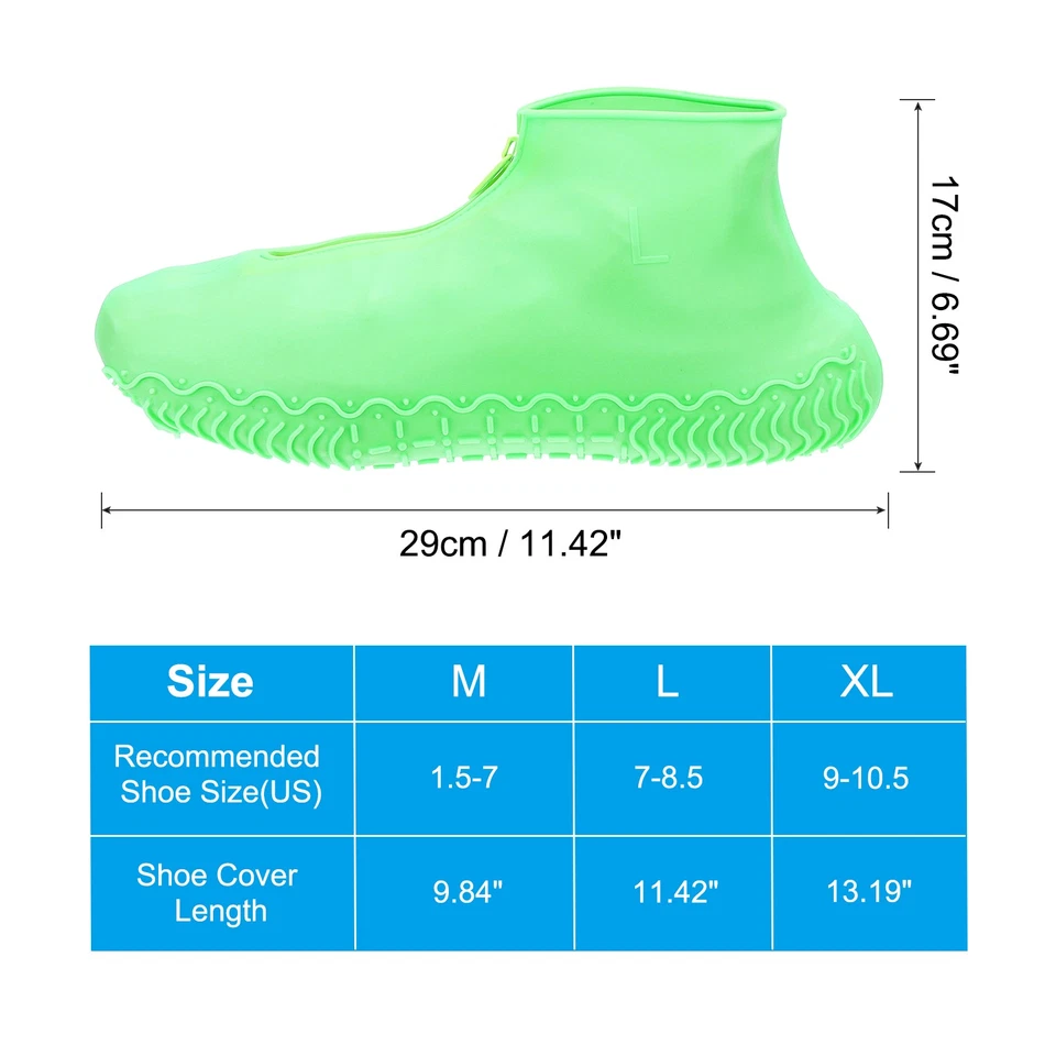Waterproof Shoe Covers,Rain Shoe Covers Reusable for Men Women Fits 7-8.5, Green - Image 2 of 4