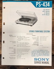 Sony PS-434 Record Player / Turntable Service Manual Original