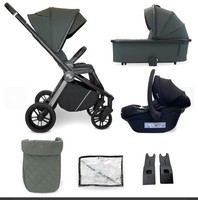 My Babiie MB450i 3-in-1 Travel System with I-Size Car Seat Base Forest Green