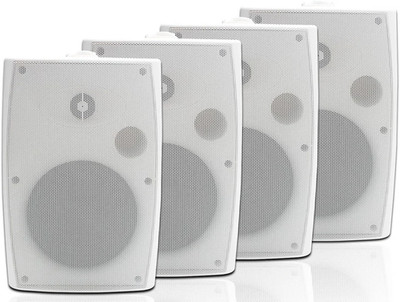 STUDIOFINIX 5.25'' Outdoor Bluetooth Speakers Waterproof 600 Watts, 4pk, White