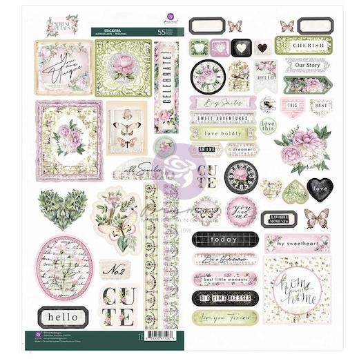 Prima Marketing Serene Petals Stickers 55pcs