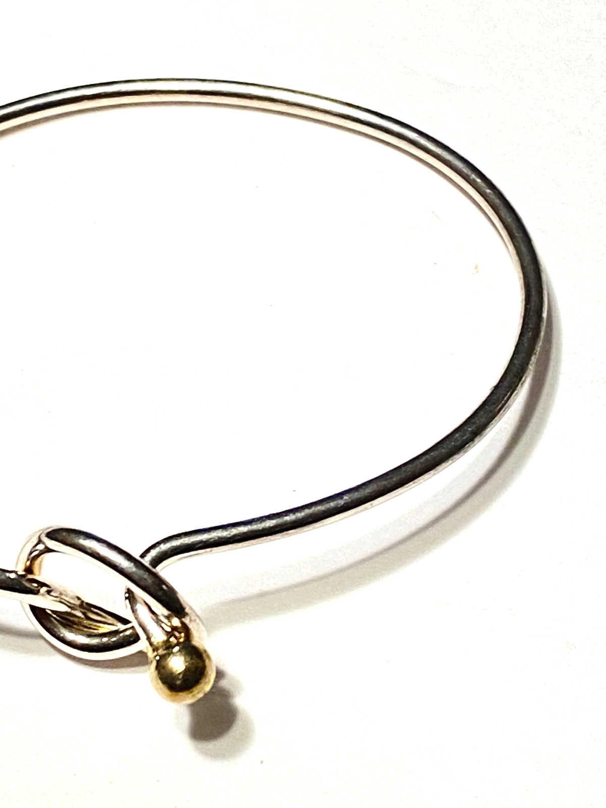 Bangle Bracelet Silver Tone Hook Under Loop Style - image 7