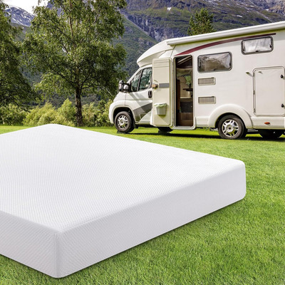 10'' Short King Memory Foam RV Mattress with Cooling Gel & Tencel Cover 75''x72