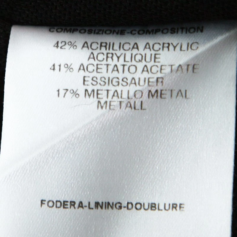 Gucci Giacca Nera Lurex Lavorata a Maglia Aspetto Lucido M
