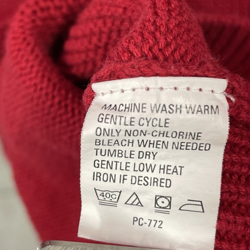 Vintage IZOD Mens XL Sweater Red Crewneck Pullover 100% Cotton Crest Logo Preppy - Picture 6 of 9