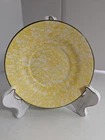 4- Stangl Town & Country yellow spongeware 6" plates - bread & butter/dessert
