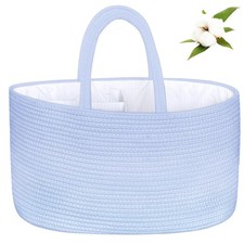 X-Large Diaper Caddy Organizer, Boho Rustic Cotton Rope Nursery Baby Basket, ...