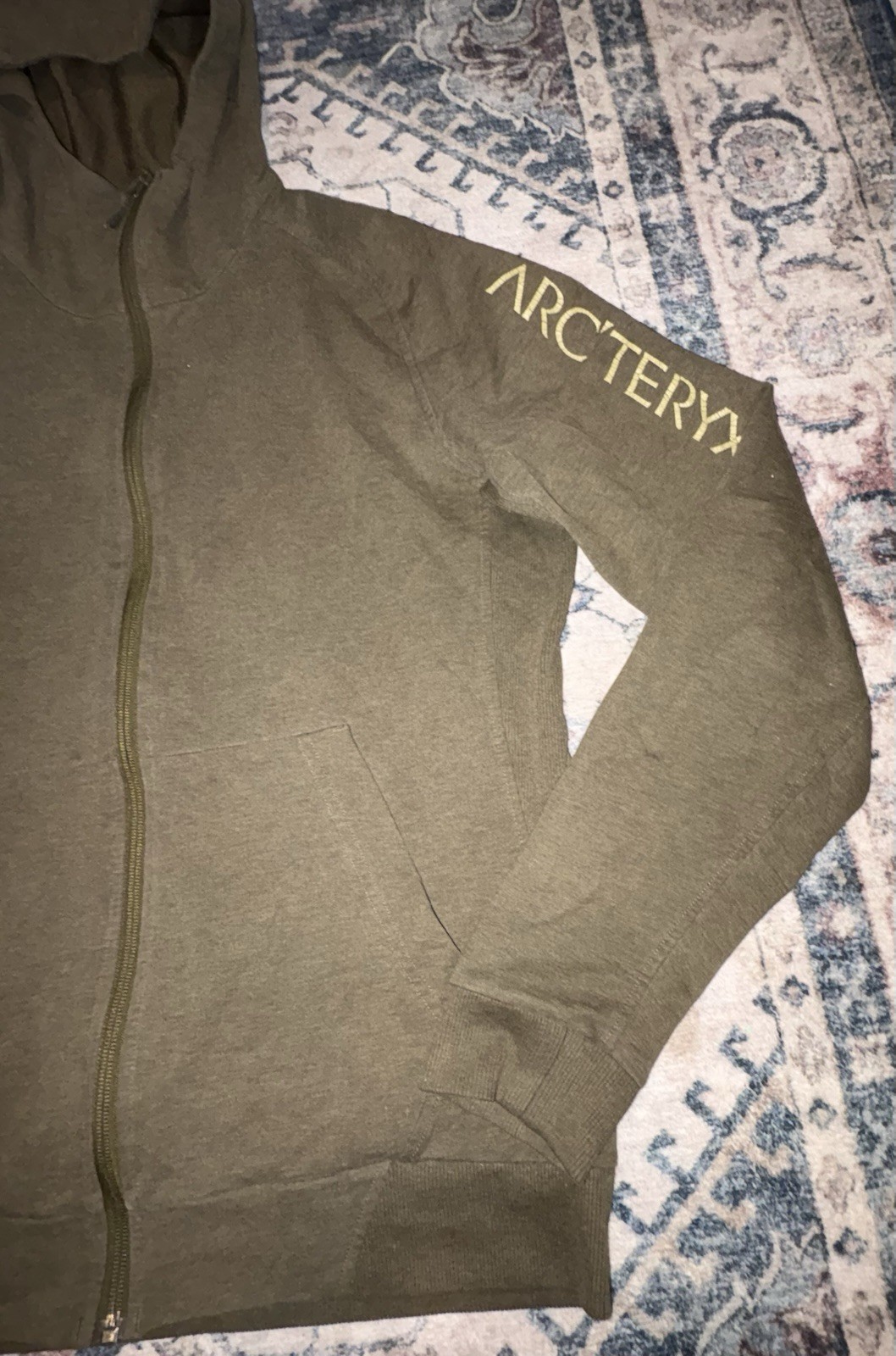 ARC'TERYX Felpa con cappuccio e zip intera Arcteryx Word On End ottima uomo MED Dark Moss Heather