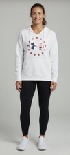Under Armor Freedom Red White Blue Hoodie Sweatshirt V-Neck Women s Coldgear