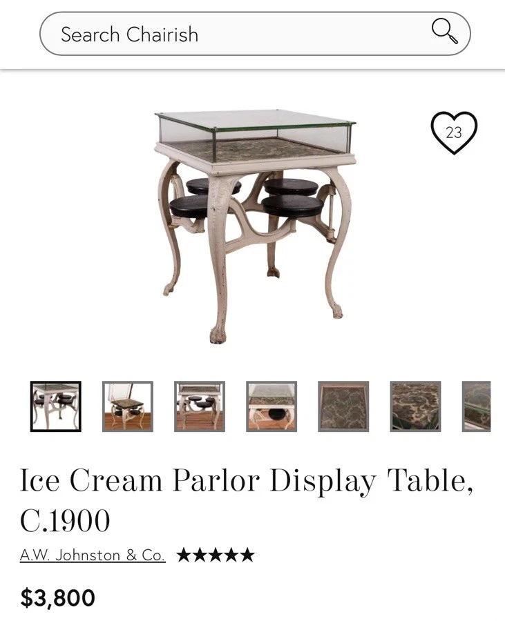 Mesa de exhibición para heladería, c.1900 Foto 3 de 3