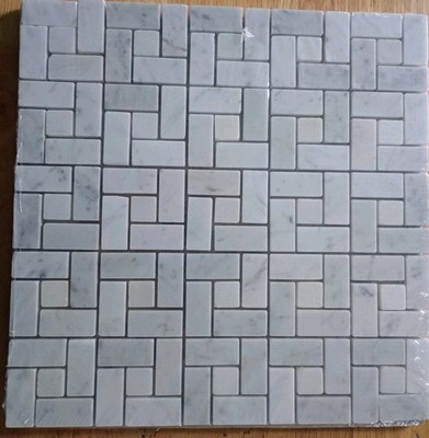12 ''by 12'' Mosaic Oasis White Marble  Floor - Wall Title Sheets - 7 Total Sheets