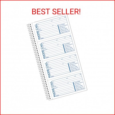 Adams Phone Message Book, Carbonless Duplicate, 5.50 x 11 Inches, 4 Sets per Pag