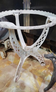 Vintage Hot Water Heater Tank Stand Cast Iron Antique Plant Stand 15.5in x 13in