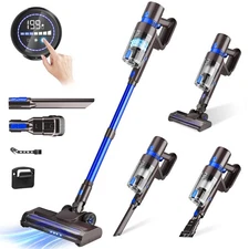 Cordless Vacuum Cleaner, 550W 45KPA 50Min Vacuum Cleaners for Home, Self-Stan...