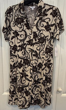 Time and Tru Women's XS Floral Linen Blend Mini Shirt Dress Fit & Flare NWT