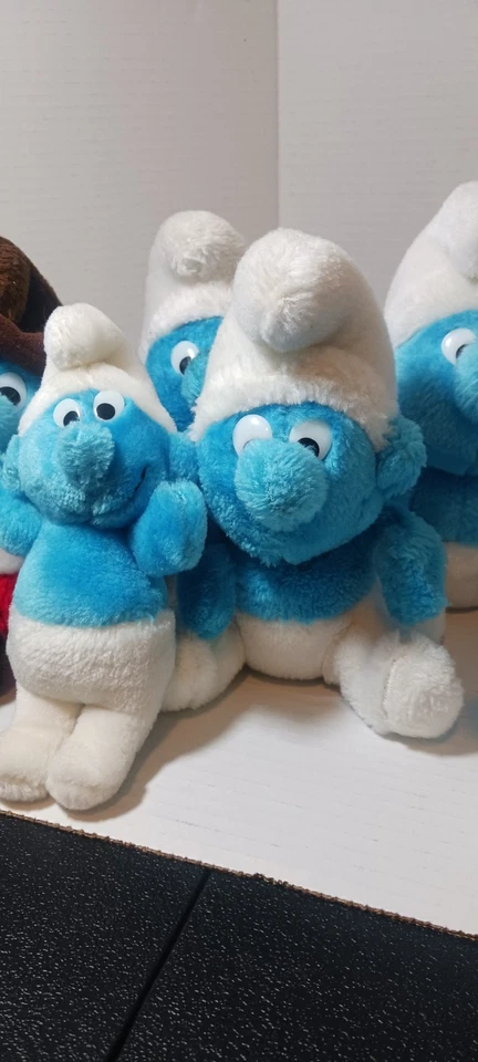 Lote de 14 peluches de colección 1979 1980 Pitufo raro Farmer Jokey Papa Pitufo Peyo lote Foto 3 de 4
