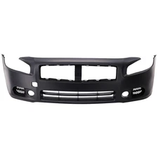 Front Bumper Cover For 09-14 Nissan Maxima S SV Models w/ Fog Lamp Holes Primed
