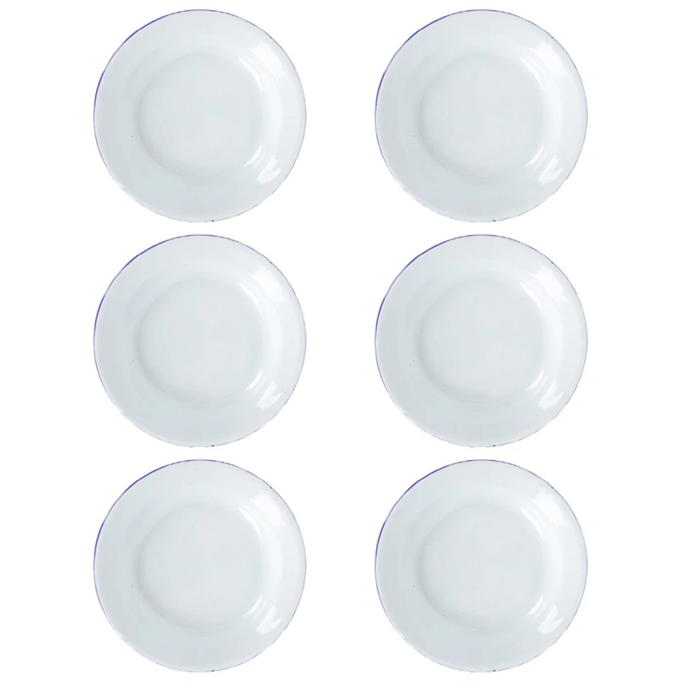 6 Pcs Vaisselle De Camping Email Assiette En Plateau Service Émail - Photo 2/4